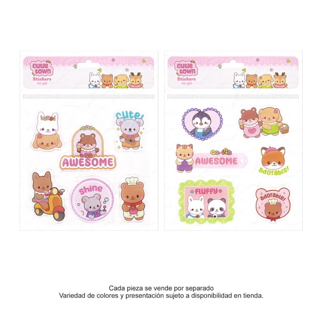 Stickers Prichos Cutie Town Gel y Acetato Varios Modelos 1 Pieza