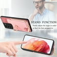 thumbnail image 3 of Nalacover Case for Samsung Galaxy S21 Wallet Case with Card Holder & Zipper Pocket, 360° Rotation Ring Kickstand Premium PU Leather Cover, Shockproof Magnetic Button Flip Stand Phone Case,Pink, 3 of 9