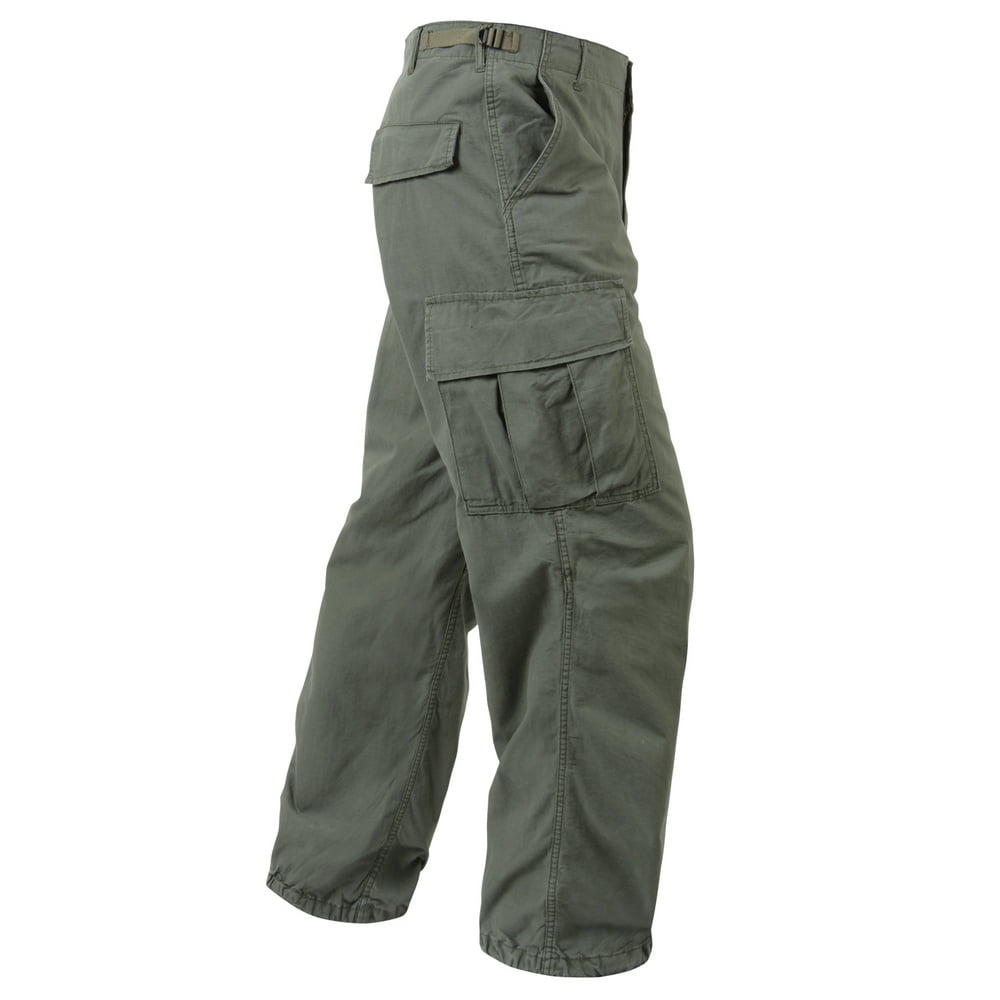 Vintage Vietnam Era Olive Drab Army Fatigue Pants, New Reproduction - Walmart.com - Walmart.com