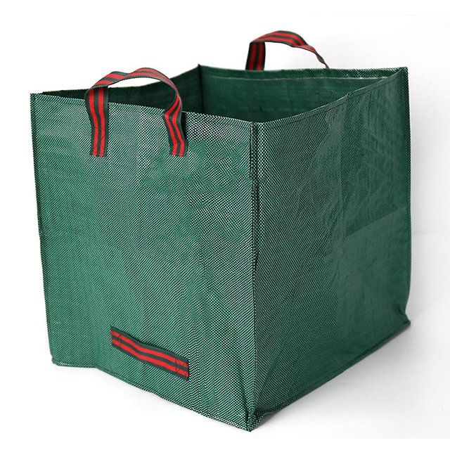 Bolsa para hojas de jardín, bolsa de transporte resistente a la suciedad para hojas de jardín, bolsa cuadrada, práctica bolsa de basura para deshierbe con asas para césped de jardín, 1 unidad Rojo Verde