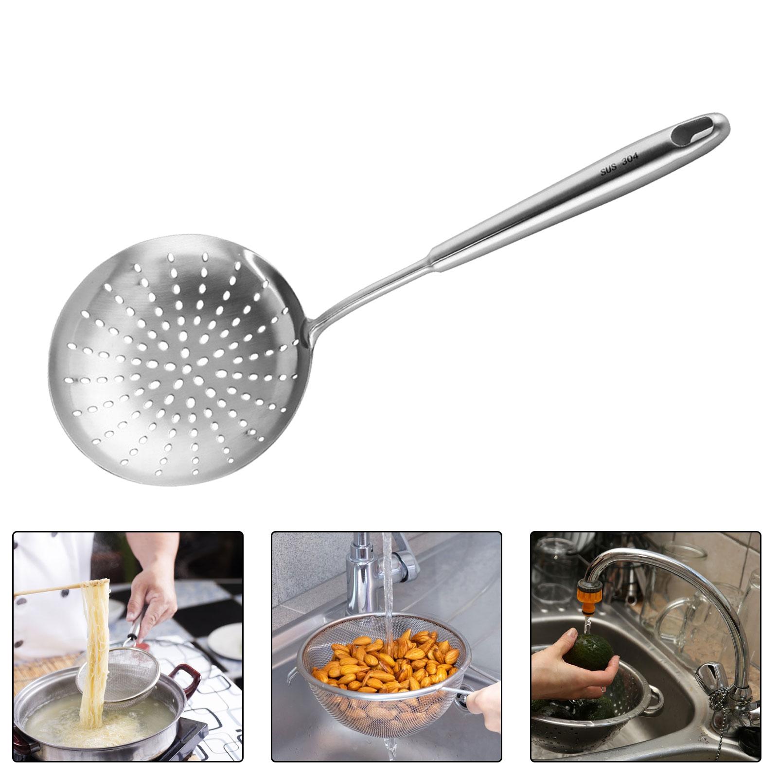 Skimmer Slotted Spoon Stainless Steel Deep Frying Skimmer Spoon for Scooping - image 2 of 9