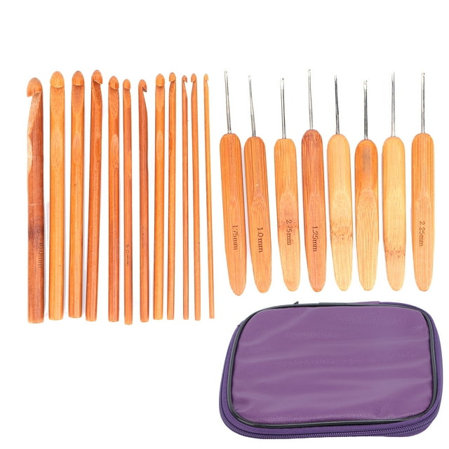 Crochet Hook Case, Crochet Set Knitting Needle Case Carbonized Bamboo For Extreme Comfort For Great Gift For Crochet Lovers