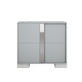 thumbnail image 7 of Elegant Nightstand with Metal Handle, Mirrored Bedside Table with 2 Drawers for Bedroom, Living Room, Gray, 7 of 7