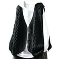 thumbnail image 2 of Ailaofu Womens’Knit Sweater Vest V Neck Sleeveless Cardigan Button Down Sweater Pocket Outwear Tops, 2 of 5