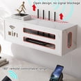 thumbnail image 4 of BlayaAdd WiFi Router Storage Box, Wall Mount Router Box with Heat Dissipation Hole, Hider Cable Power Storage Box Wifi Router Shelf Rack for Home Office Classroom (White), 4 of 7