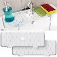 thumbnail image 1 of HAHDAXIA 2 Pcs White Silicone Faucet Handle Drip Catcher Tray - Drip Catcher for Sink Faucet \u2013 Kitchen Faucet Drip Mat - Sink Faucet Splash Guard - Faucet Pad - Counter Faucet Mat - Sili, 1 of 7