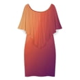 thumbnail image 3 of Abstract Texture Purple Orange Gradient Women's Off The Shoulder Ruffles Summer Wedding Guest Loose Casual Party Beach Dress, 3 of 9