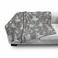 thumbnail image 3 of Retro Soft Flannel Fleece Throw Blanket, Ballerinas Dancing Among Puppet Unicorns Flying Butterflies on a Grey Backround, Cozy Plush for Indoor and Outdoor Use, 60" x 80", Multicolor, by Ambesonne, 3 of 6