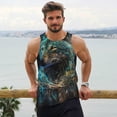 thumbnail image 6 of Yiaed Artistic Light Dot Wolf、 Print Mens Compression Shirt Slimming Body Shaper Vest Workout Tank Tops Abs Abdomen Undershirts-4X-Large, 6 of 7