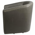 thumbnail image 3 of Pemberly Row 17.5" Bonded Leather Swivel Chair in Gray Finish, 3 of 7