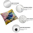 thumbnail image 4 of Nawypu  Birds Decorative Pillow Covers Bluebird Stand in Newspaper and Flower Print Cushion Cover Pillow Cases Standard Home Couch Decor Pillowslip Yellow 2pc, 4 of 6