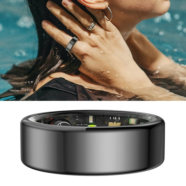 Wearable Smart Ring, Pedometer Body Temperature Sleep Monitoring Smart Ring 5.1 Sensitive for Women Tarnish,Rose Gold