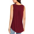 thumbnail image 2 of Womens Summer Sleeveless V Neck Solid Color Casual Swing Shirts Flowy Tank Tops Blouses with Buttons, 2 of 5