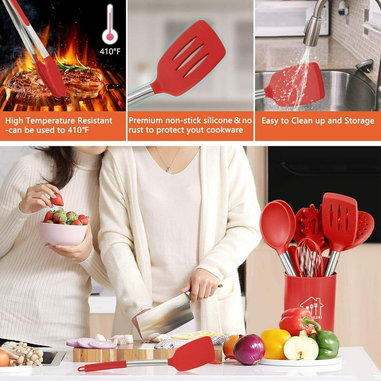 18Pcs Silicone Kitchen Cooking Utensils Set, Heat Resistant