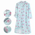thumbnail image 2 of GLOBAL Camisón de Pijama para Mujer, Camisón de Manga Larga con Botones, Camisón de Novio, Camisetas de Dormir 100% Algodón, Floral Verde XXL, 2 of 3
