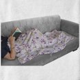 thumbnail image 6 of Orchids Soft Flannel Fleece Throw Blanket, Blooms with Purple Dots Patches Tropical Stems Wedding Theme, Cozy Plush for Indoor and Outdoor Use, 70" x 90", Olive Green Pale Mauve, by Ambesonne, 6 of 6