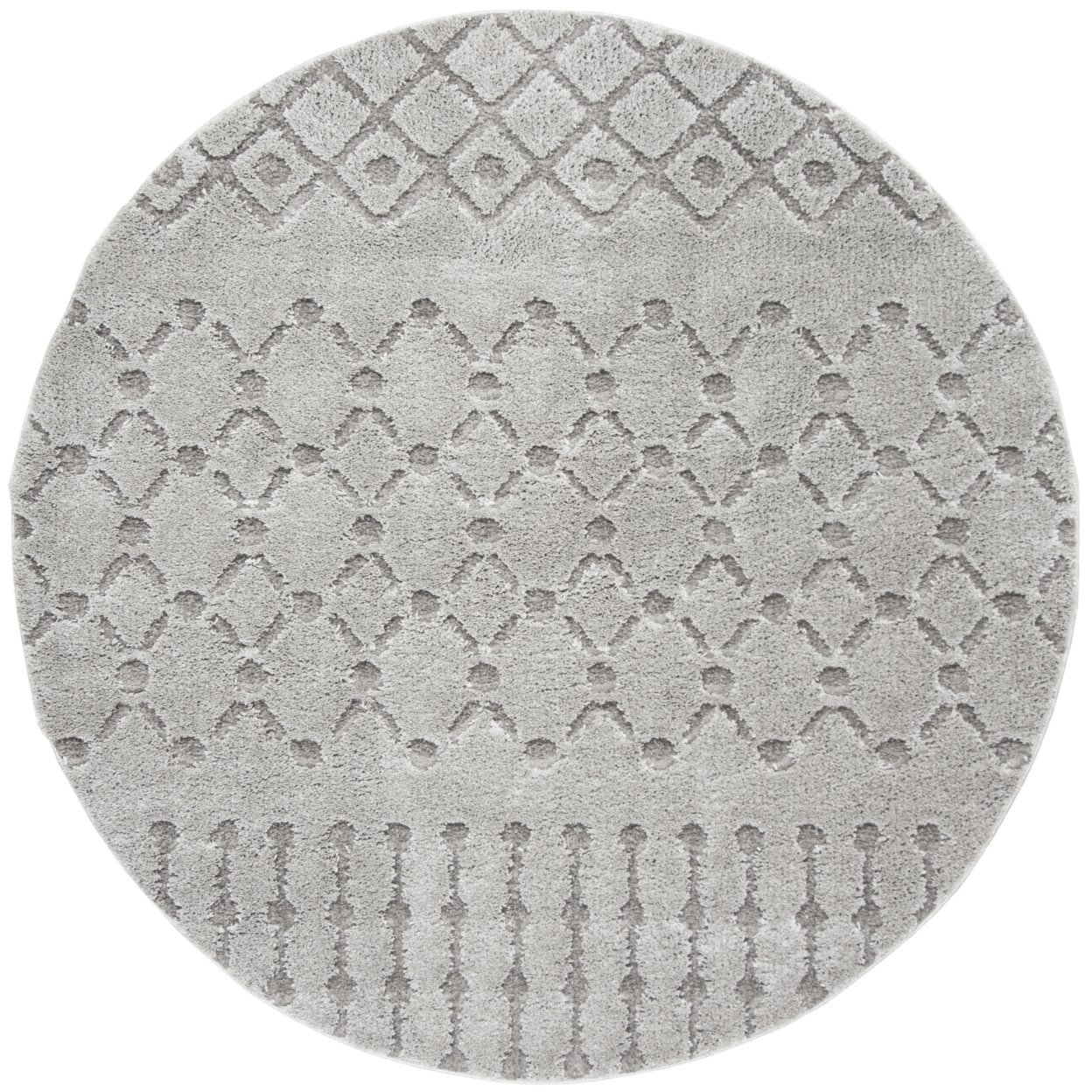 SAFAVIEH Sparta Stewart Geometric Polyester Shag Area Rug, Dark Grey, 6'7" x 9'6"