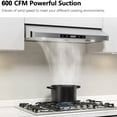 thumbnail image 5 of Tieasy 30 inch 600CFM Under Cabinet Range Hood 3-Speed Touch Panel Vent, 5 of 12