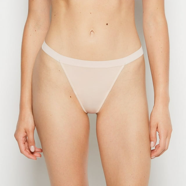 Culotte String avec Garniture Disparaissante en Rose Camée