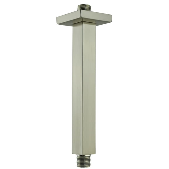 Aquaiaw Ceiling Mount Square Shower Arm, 8", Brass, PVD Brushed Nickel