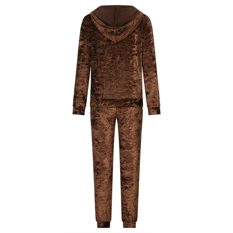 Mrat Womens Velour Tracksuit Two Piece Outfits for Women Long