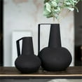 thumbnail image 4 of Renwil Monarda Modern Iron Metal Decorative Vase in Black (Set of 2), 4 of 5