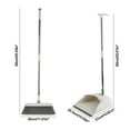 thumbnail image 3 of Broom and Dustpan Set, Large Upright Brooms and Dust Pans with 52" Long Handle, Self-Cleaning with Dustpan Teeth for Kitchen, Office Lobby, Living Room, Kitchen, Garden(White), 3 of 6