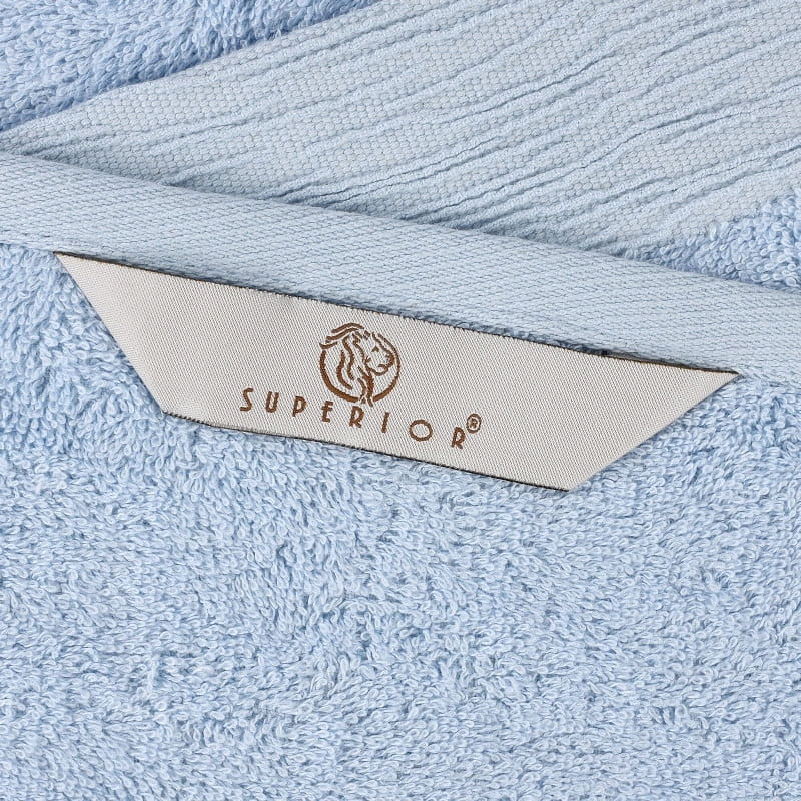 Superior Rayon from Bamboo Soft Modern 12-Piece Towel Set, Light Blue