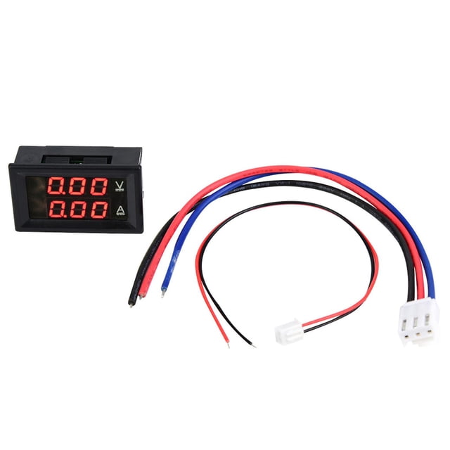 Voltmètre ampèremètre à 3 chiffres CC 0-100 V 50 A/10 A, panneau double LED (rouge et rouge-10 A)