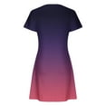 thumbnail image 5 of AHTJRT Ladies Gradient Color Short Sleeve Crew Neck Midi Dress with Pockets A Line Summer Tie Dye Comfy Vacation Knee Length Loose Fit Dresses Hot Pink#003 10(XL), 5 of 5