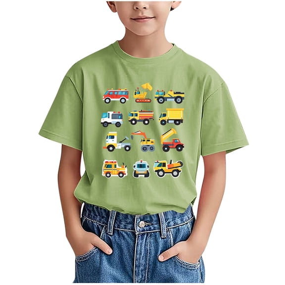 Ahuyic Summer Toddler Solid Color T-Shirt,Kids Casual Top,Children's Short Sleeved Printed Pattern T-shirt Round Neck Half Sleeved Casual Versatile Top