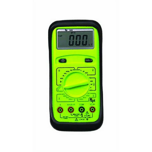 TPI 135 Manual-Ranging, Average-Sensing Digital Multimeter with Protective Boot, 750VAC, 1000VDC, 10 Amp, 40 Megaohms, 20,000 Microfarads