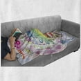 thumbnail image 6 of Thanksgiving Soft Flannel Fleece Blanket, Tropical Hippie Turkey Love Lettering Sunshine Hearts Beachy 60s Peace Vintage, Cozy Plush for Indoor and Outdoor Use, 50" x 70", Multicolor, by Ambesonne, 6 of 6