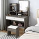thumbnail image 4 of Led Lights Dressing Table Mirrors Women Modern Wooden Dresser Organizers Storage Meuble De Rangement Furniture Comfortable My Lux Decor Round, 4 of 26