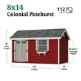 thumbnail image 3 of Little Cottage Co. 8x14 Colonial Pinehurst Shed with Operable Window and Floor, Outdoor Wood Storage Do-It-Yourself Precut Kit, 3 of 14