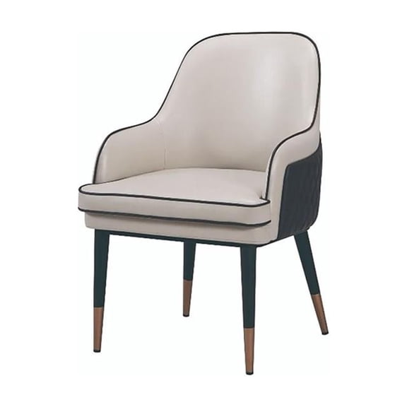 American Eagle Furniture Faux Leather Dining Arm Chair in Light Gray