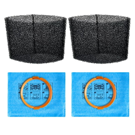 20-1200A Universal Foam Filter ,20-1100N Cloth Filter & Clamp, 2-Pack,Compatible with Hyper Tough 3 and 4 Gallon Wet/Dry Vac Powerhead Bucket Head Filter Replacement Bundle