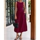 thumbnail image 2 of Vestido BTFBM para mujer 2025, casual, sin mangas, midi, color vino, 2 of 9