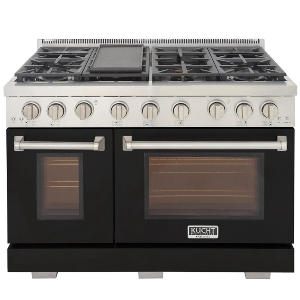 Pemberly Row 48" Propane Gas Range in Black with True Simmer Burners