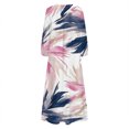 thumbnail image 5 of TSADFHJI Jupe à Sequins Enfants Femmes Décontractée Col en V Manches Longues Imprimé Floral Boutonnée Robe Midi TG Marine, 5 of 5