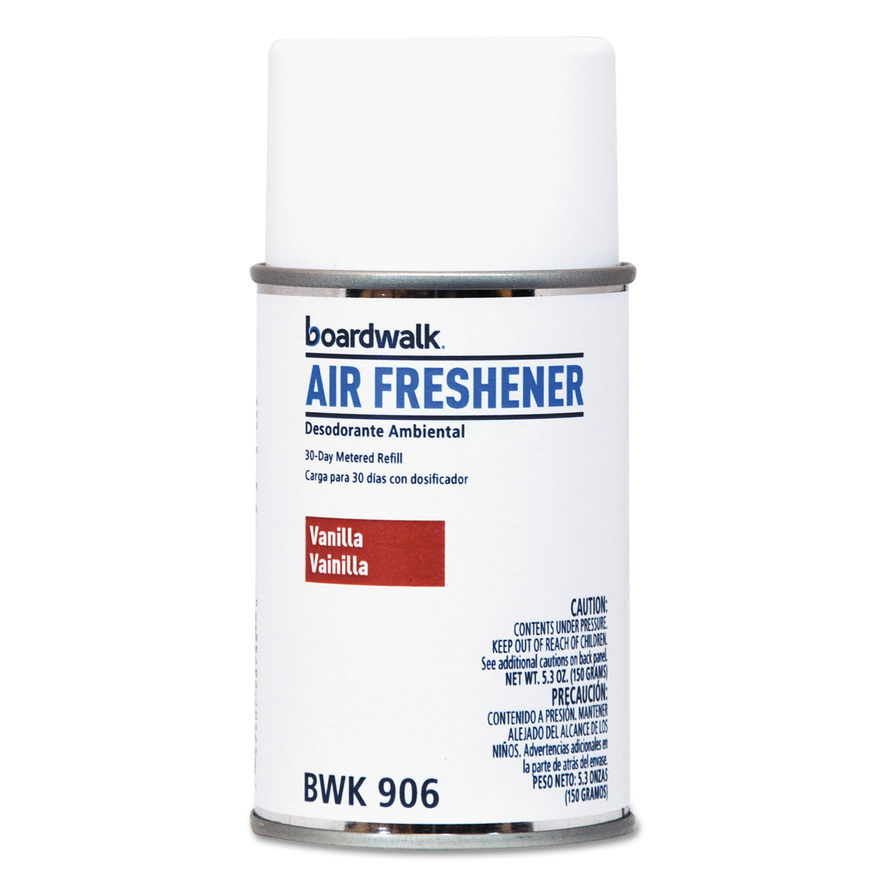 Boardwalk Metered Air Freshener Refill, Vanilla Bean, 5.3 oz Aerosol, 12/Carton