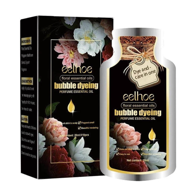 Aceites esenciales Elementos esenciales para el hogar Bubble Plant Hair D Ye Natural Plant Hair D Ye New Plant Bubble Hair D Ye Hair D Ye Champú 20ml 10 paquetes/caja(Buy 2 Get 1 Free)