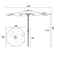 thumbnail image 6 of JUSTLET 9' Outdoor Market Patio Umbrella W/ Push Button Tilt And Crank, Gray, 6 of 9