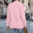 thumbnail image 4 of Mohiass Women Sweatshirt Casual Long Sleeve Half Zip Pullover Lightweight Casual Loose Fashion Sweatshirts Pink L, 4 of 6