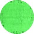 thumbnail image 1 of Ahgly Company Indoor Round Abstract Green Modern Area Rugs, 3' Round, 1 of 4