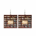 thumbnail image 2 of Bookcase Heart Earrings Printed Patterns Women's Book Lover Jewelry Daily Studs, 2 of 3