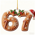thumbnail image 5 of Christmas Number 67 Decoration,Acrylic Hanging Ornament With Hole,Festive Numeral 67 Pendant for Xmas Tree,Fireplace,Door,Home Holiday Decorations (Q), 5 of 6