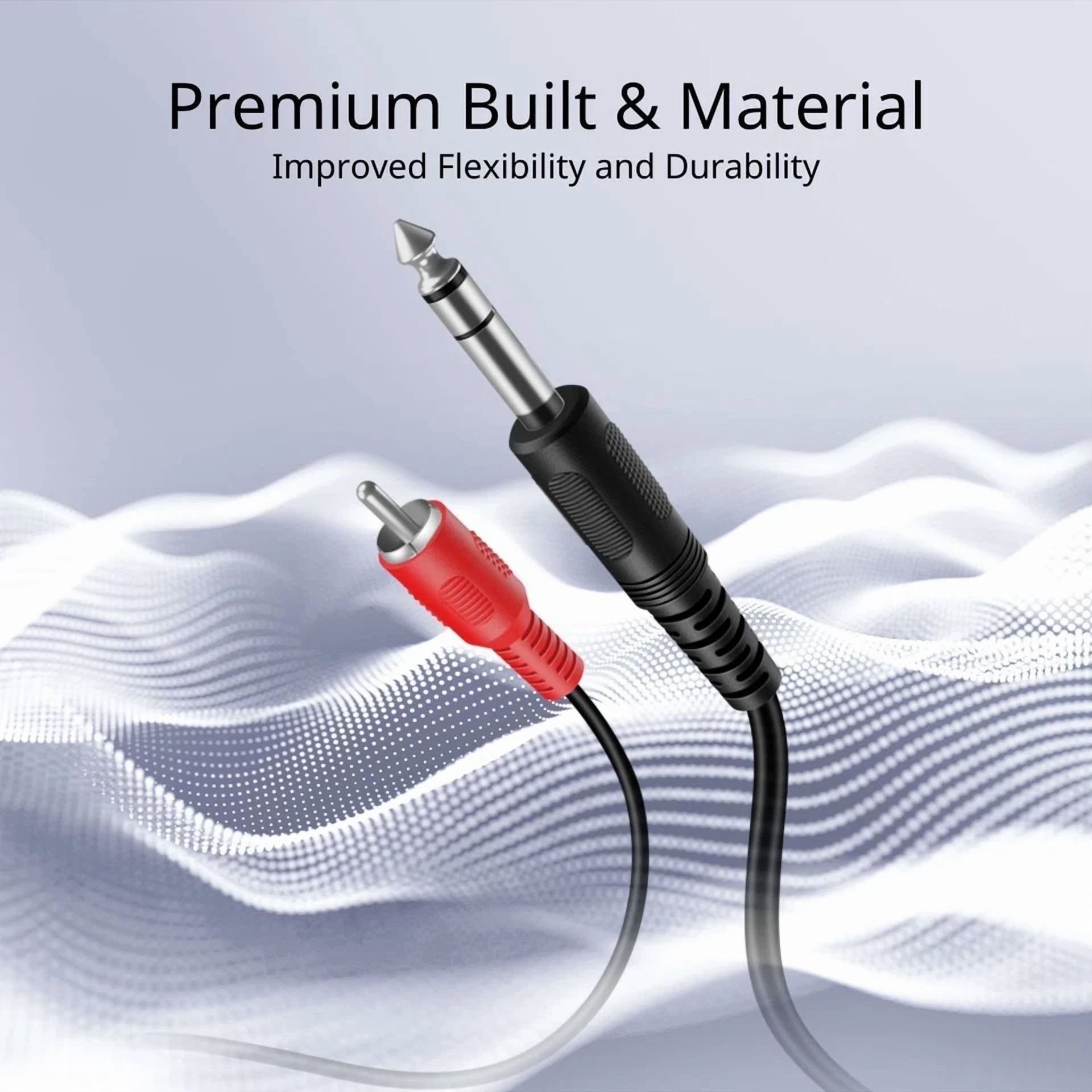 BUTTERFLY- 1/4 Inch To Dual Rca Audio Cable 6Ft Male 6.35Mm 1/4" Trs To 2Rca Wire Plug