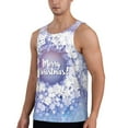 thumbnail image 2 of Gaeub Round Snow Merry Christmas Men's Athletic Tank Top, Workout Sleeveless Shirts, Running Tank Tops for Gym, Running, Training - XX-Large, 2 of 9