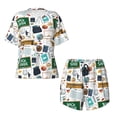 thumbnail image 4 of Kdxio Back To School A Print Pajamas Sets for Women Short-Sleeved Pjs with Lounge Shorts Two Piece Sleepwear S-4XL, 4 of 9